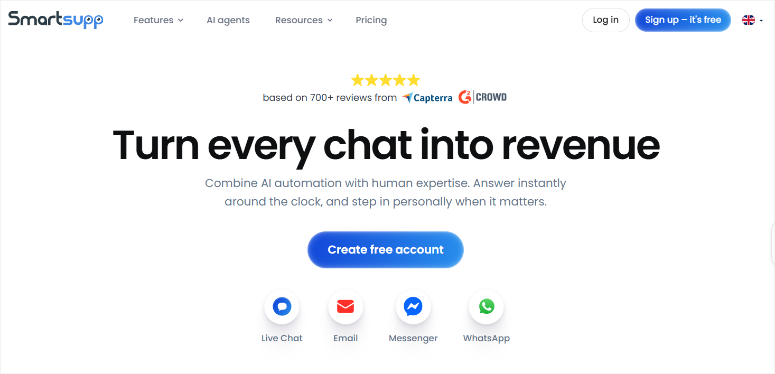 smartsupp homepage