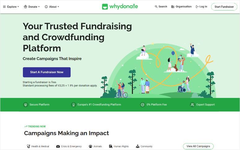 página inicial do whydonate