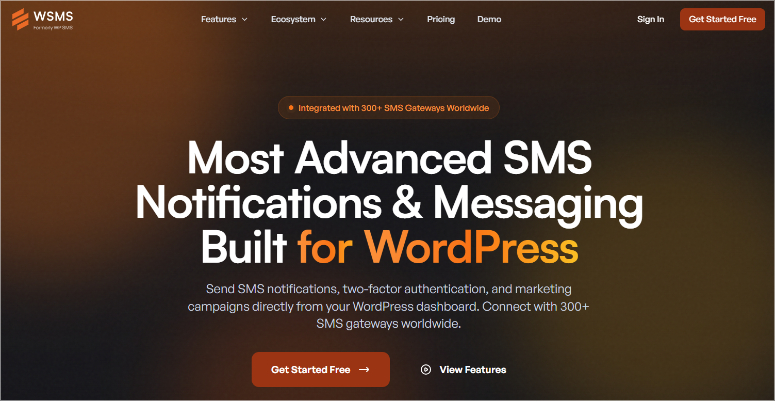 wp sms homepage