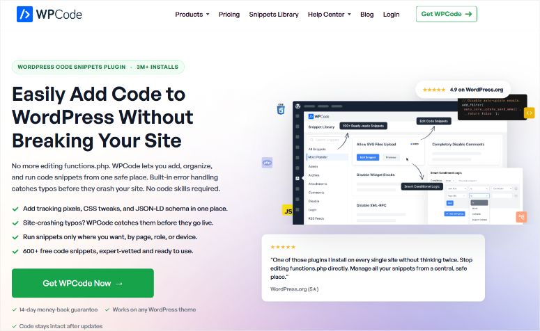 wpcode homepage
