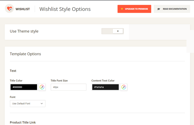 ti woocommerce wishlist button style customisation panel
