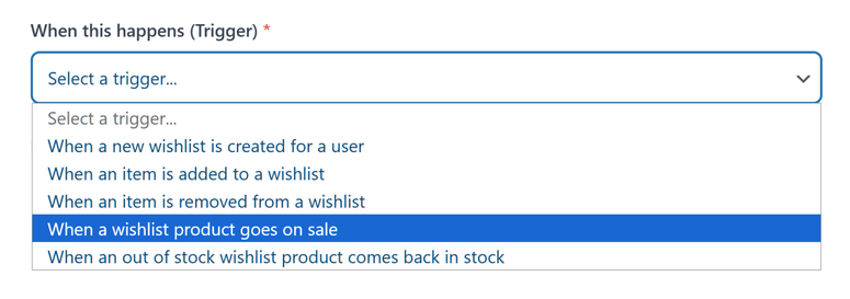 save to wishlist price drop alert settings in WordPress admin