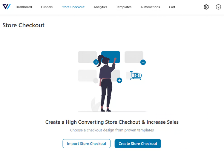 FunnelKit Store Checkout dashboard screen