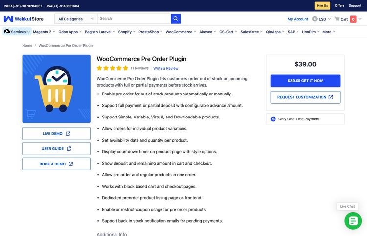Webkul WooCommerce Pre Order product page