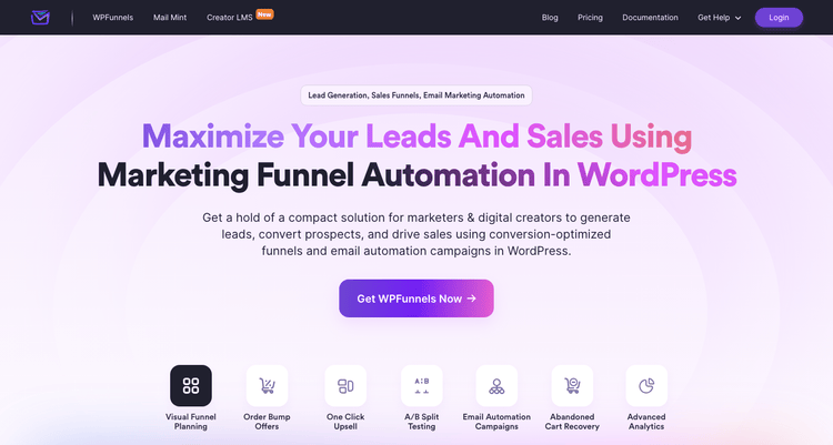 Página Inicial do WPFunnels - IsItWP - Detector Gratuito de Temas WordPress pagina-inicial-wpfunnels