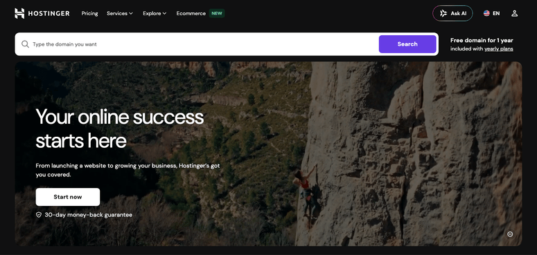 hostinger-ai-website-builder-homepage