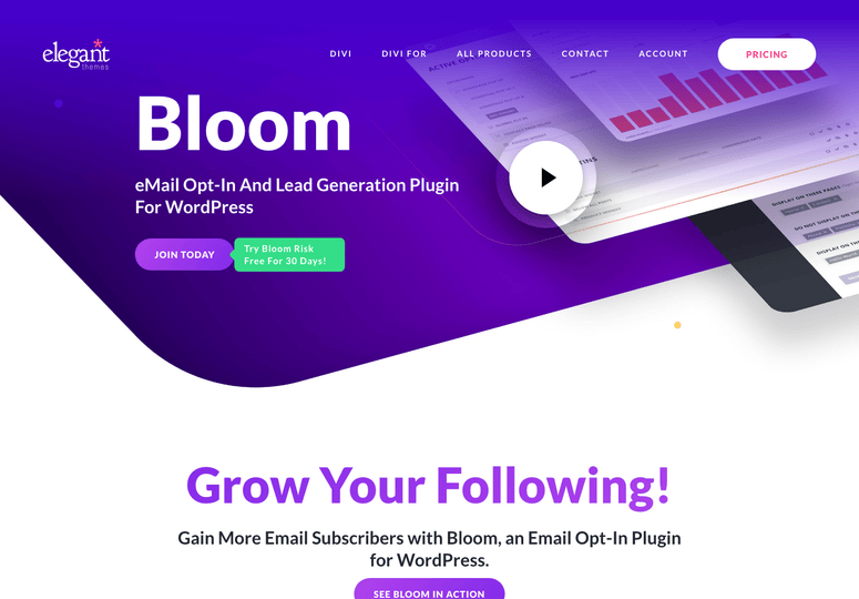Plugin de opt-in de correo electrónico Bloom de Elegant Themes