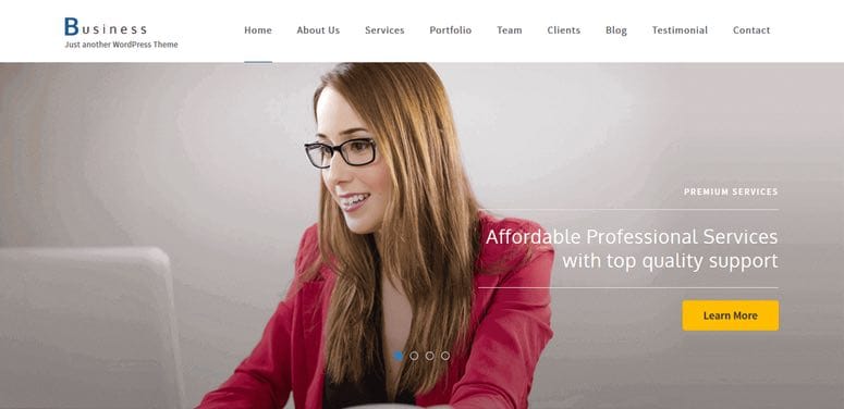 business-one-page-theme - IsItWP - Detector gratuit de teme WordPress temă business one page