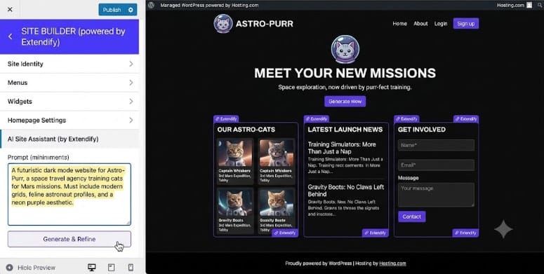 Hosting.com's WordPress Builder - IsItWP - Free WordPress Theme Detector Hosting.com's WordPress Builder