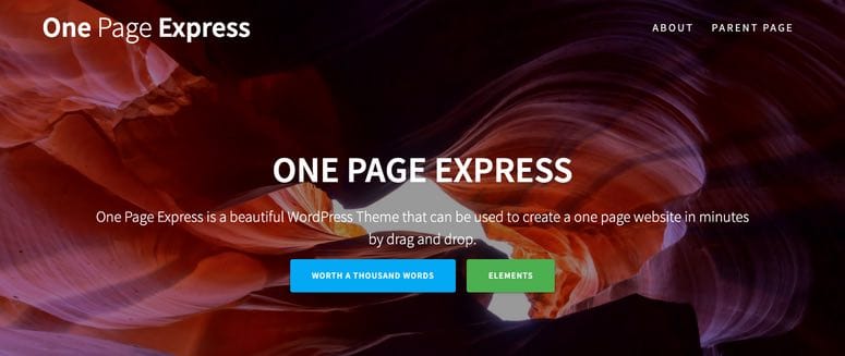 one-pageily-theme - IsItWP - Detector gratuit de teme WordPress temă one page express