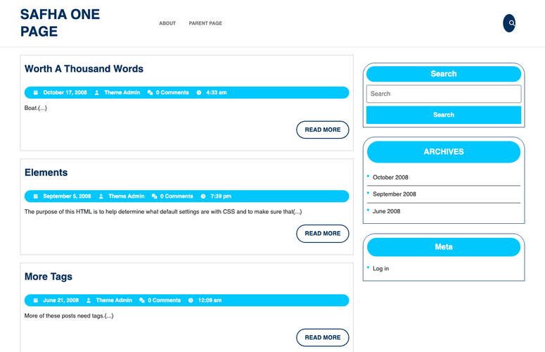 safha-one-page-theme - IsItWP - Detector gratuit de teme WordPress temă safha one page