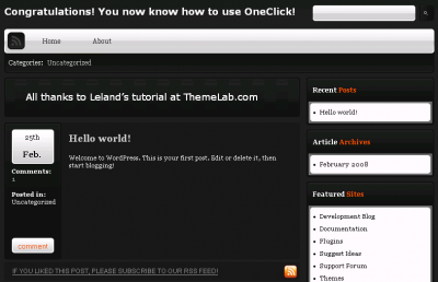Congratulations!  You know how to use OneClick