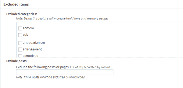 Exclude content from your sitemaps