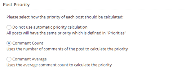 Calculating post priority in XML Sitemap