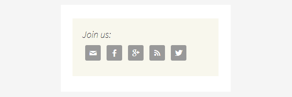 Simple social icons displayed in WordPress blog's sidebar