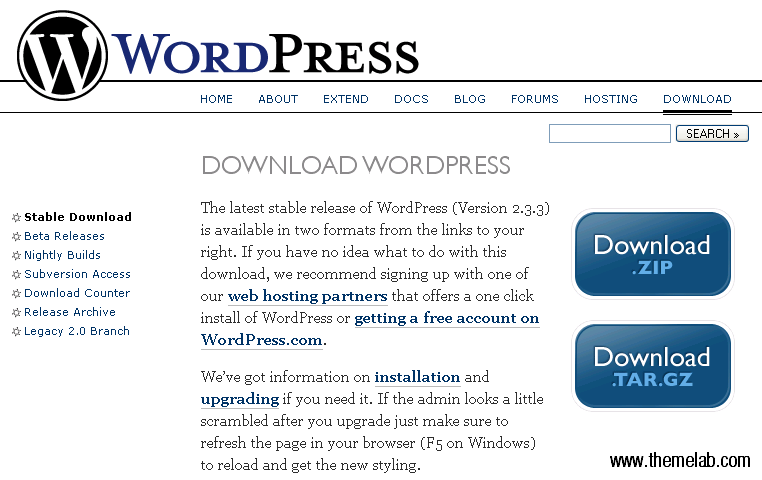 how to download wordpress website