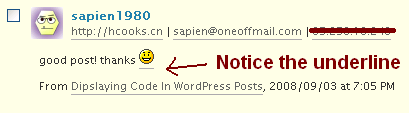 WordPress Smiley Spam