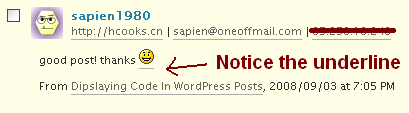 WordPress Smiley Spam Technique